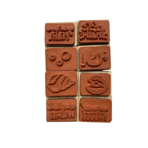 HERO ARTS Ink N Stamp Mermaid Kisses Woodblock Stamp Set of 8 #LP457 - Picture 2 of 4